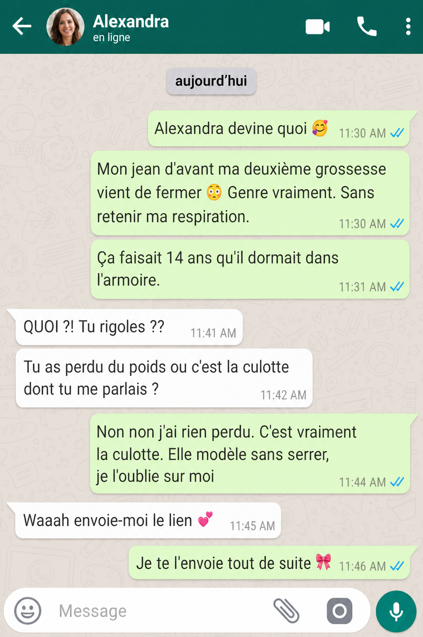 Le message à Alexandra