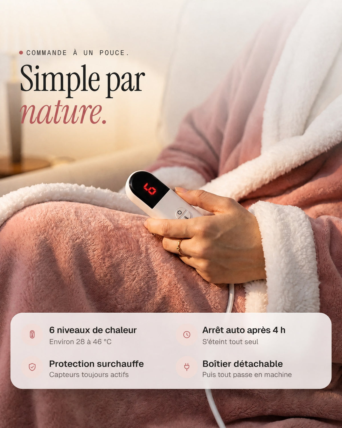 Plaid chauffant à enfiler [FR]